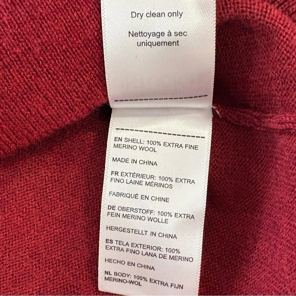 UNTUCKit 'Belguardo' Red 100% Extra Fine Merino Wool 1/4 Zip Sweater Men XL - Picture 12 of 12